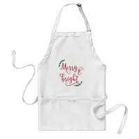 merry and bright Holiday Adult Apron