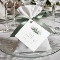 Rustic Winter Wedding Thanks Forest Green ID1049 Favor Tags