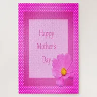 Happy Mother's Day with Pink Flower Jigsaw Puzzle