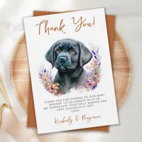 Boho Modern Puppy Dog Terracotta Baby Shower Thank You Card