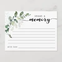 Funeral Share a Memory Condolences Card