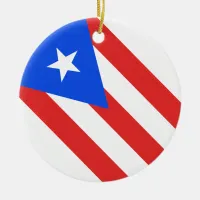 Puerto Rico Flag Ceramic Ornament