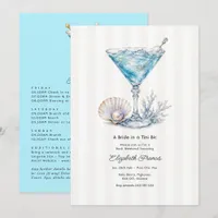Luxury Coastal Chic Martini Bachelorette Weekend Invitation