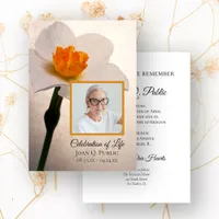 White Daffodil Flower Spring Celebration of Life Invitation