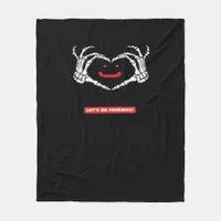 Let's Friends! Classic Skeleton Hands Heart Fleece Blanket