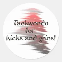 Taekwondo Kicks and Grins Round Stickers