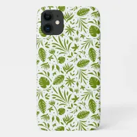 Tropical Green Leaf Pattern iPhone 11 Case