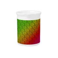 Floral Green Red Rainbow Gradient Diagonal Blend Beverage Pitcher