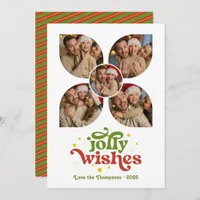 Mid-Century Merry Retro Photo Collage Christmas Holiday Card