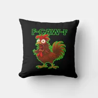 F-Caw-F Chicken Classic Retro Graphic Throw Pillow