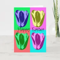 Colorful Tulips Happy Easter Happy Spring Holiday Card