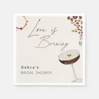 Love Is Brewing Modern Bridal Shower  Napkins