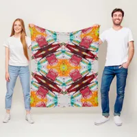 Gorgeous Colorful Abstract Painting Fleece Blanket