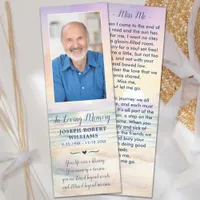 Sunset Beach Funeral Photo Memorial Prayer Card Bookmarks