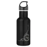 Elegant Goth Swirl Design Water Bottle