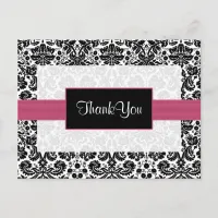 pink damask ThankYou Cards