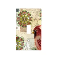 Cardinal and Vintage Ephemera Light Switch Cover