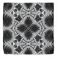 Black+White Tribal Weave Pattern V1 Bandana