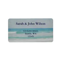 Romantic Beach Wedding Invitations Label