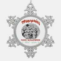 Trumpkin Halloween Snowflake Pewter Christmas Ornament