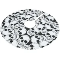 Grunge Goth Skulls Halloween Patterned Brushed Polyester Tree Skirt