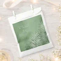 Lush Palm Leaf Wedding Thanks Moss Green ID956 Favor Bag