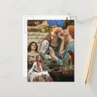 Ophelia Mixed Media Collage Postcard