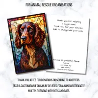 Stained Glass Style Dog Rescue Organization Thank You Card