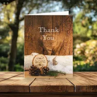 Rustic Birch Tree and Barn Wood Wedding Thank You