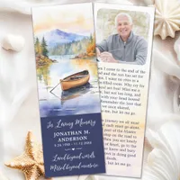 Boat Lake Memorial Photo Funeral Prayer Card Bookmarks