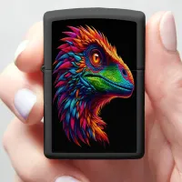 Raptor Rainbow Dino Portrait Zippo Lighter