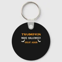 Halloween Trumpkin Funny Make Halloween Great Agai Keychain