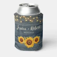 Rustic Sunflower Barn Wedding Can Cooler