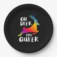 Oh Deer Queer Pride Minimal Artistic Style  Paper Plates