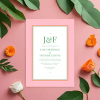 Pink, Orange and Green Wedding Invitation