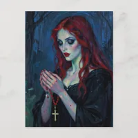 Vampire Lady With Rosary Postcard