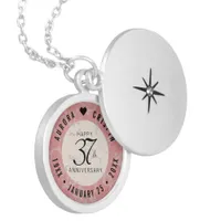 Elegant 37th Alabaster Wedding Anniversary Locket Necklace