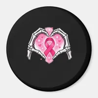 Breast Cancer Skeleton Hand Heart Sign Ribbon Awar Magnet