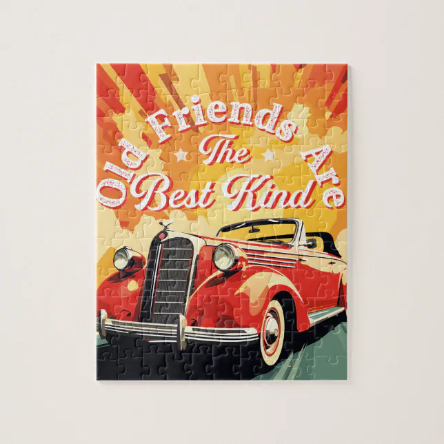 Vintage Car Old Friends Are The Best Kind Jigsaw Puzzle