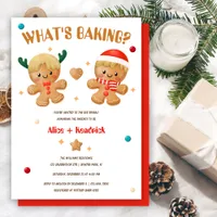 Gingerbread What's Baking Christmas Gender Reveal  Invitation