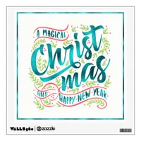 Magical Christmas Typography Teal ID441 Wall Sticker