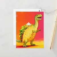 Adorable Taco Dino Postcard