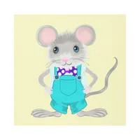 Cute and elegant little mouse metal print