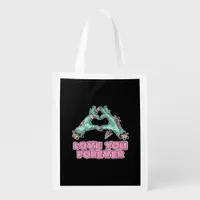 Zombie Classic - Skeleton Heart And Hands Grocery Bag
