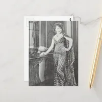 A Woman in 1930 Black and White Postcard