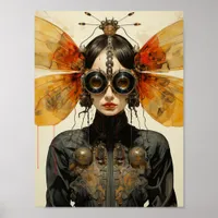 Steampunk Scifi Insect Woman Poster