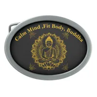 Buddha Statue With Lotus  Belt Buckle