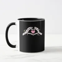 Funny Skeleton Heart Hands Creative Vibe Mug