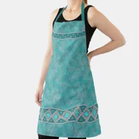 Southwest Turquoise Geometric Pattern Apron