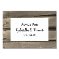 Rustic Country Barn Wood Wedding Advice Cards